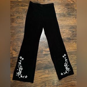 Black Embroidered Pants